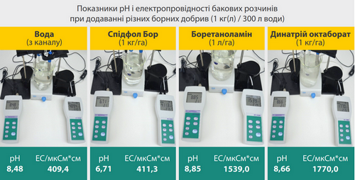 Ефективність Спідфол Бор у баковому розчині